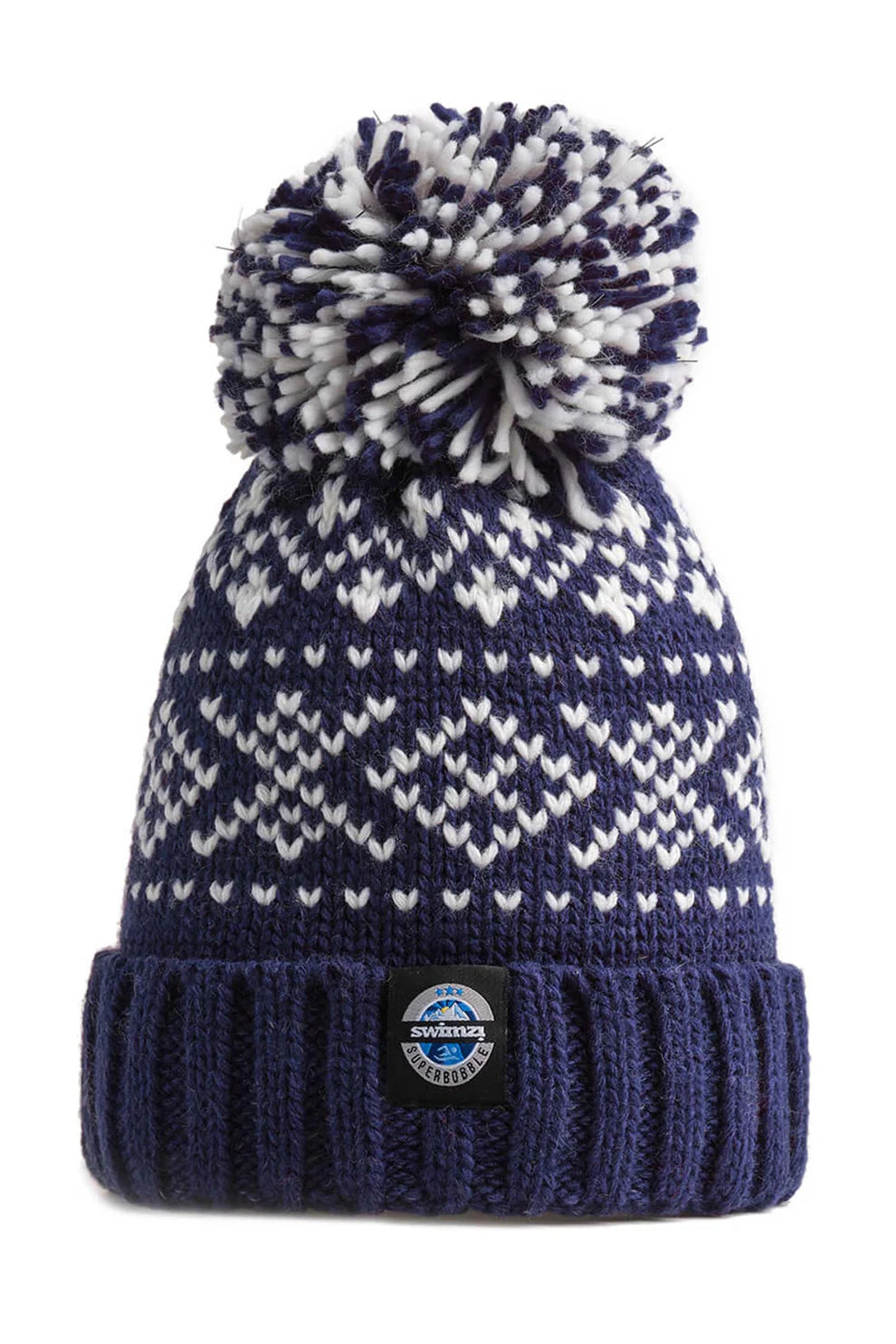 SuperBobble Navy Nordic Knit Hat
