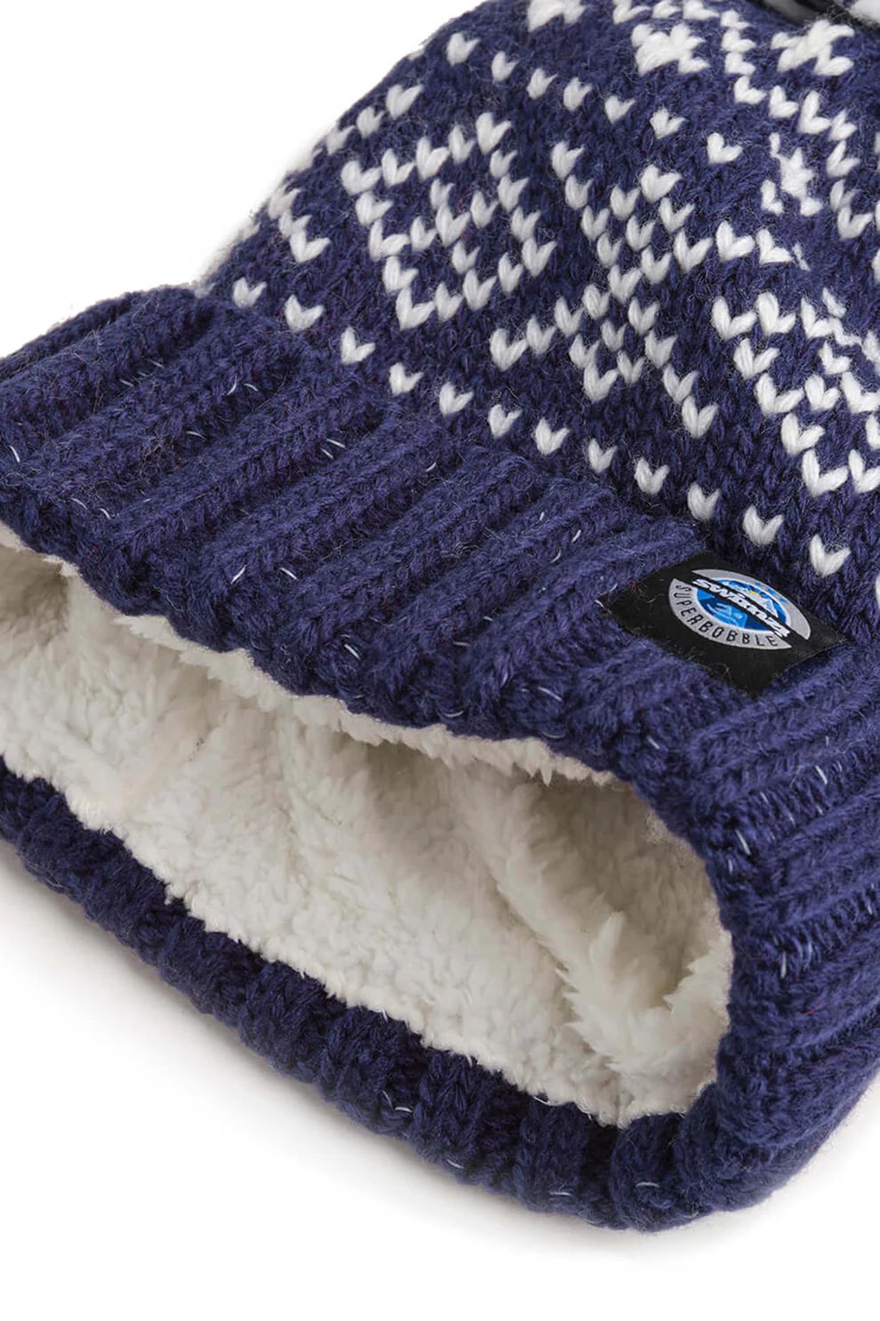 SuperBobble Navy Nordic Knit Hat