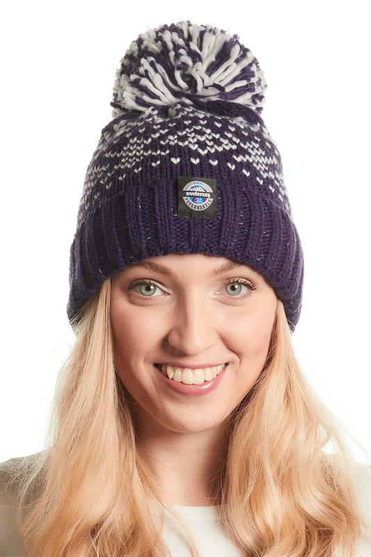 SuperBobble Navy Nordic Knit Hat