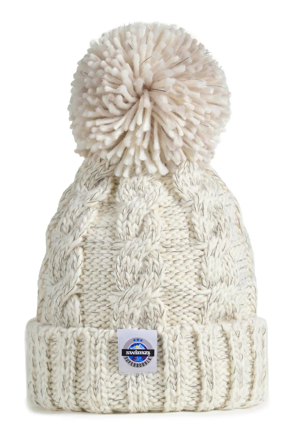 SuperBobble Oatmeal Cable Knit Hat