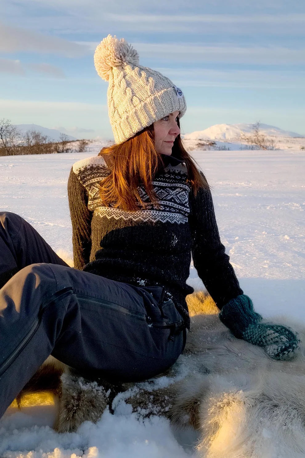 SuperBobble Oatmeal Cable Knit Hat