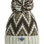 Andrea Hall Truffle Cream Zig-zag Super Bobble Hat
