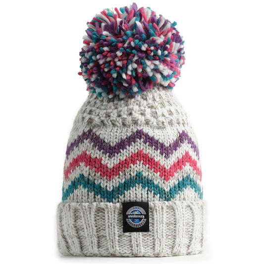 Swimzi SuperBobble Winter Glacier Knit Reflective Super Bobble Hat